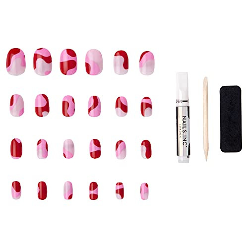 Nails Inc Nails.Inc Give Me A Swirl Pink Swirl Artificial Nails Pack Of 24