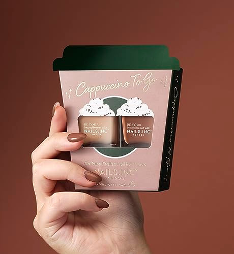 Nails Inc Cappuccino To Go Nail Polish Duo - Thanks A Latte - Espresso Your Love