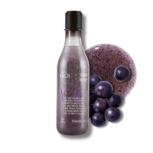 Natura - Ekos A A Revitalizing Exfoliating Shower Gel - Natural Exfoliants - Removes Impurities - Body Wash - Vegan Skin Care - Brazilian Beauty Secrets - Self Care & Body Care 6.2 Fl Oz (185Ml)