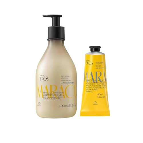 Natura Maracuj (Passion Fruit) Hand & Body Care Bundle Calming Body Lotion + Hydrating Hand Cream Soothing Fast-Absorbing 24H Moisturization Vegan Brazilian Skincare 13.5 Fl Oz + 1.4 Oz