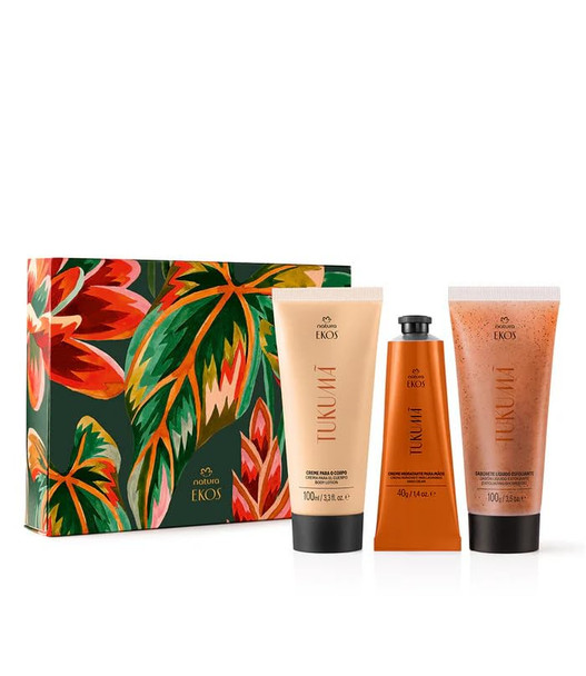 Natura - Tukum Anti-Signs Of Aging Brazilian Holiday Set Vegan Body Care Set With Hyluronic Acid Body Lotion Hydrating Hand Cream & Exfoliating Shower Gel Firming & Revitalizing