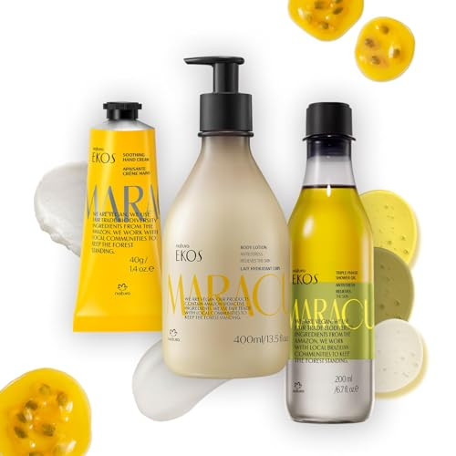 Natura Passion Fruit Body Care Bundle Maracuj Lotion Body Oil & Hand Cream Calming & Hydrating Vegan Skincare 24H Moisturization Brazilian Beauty Ritual For Soft Glowing Skin