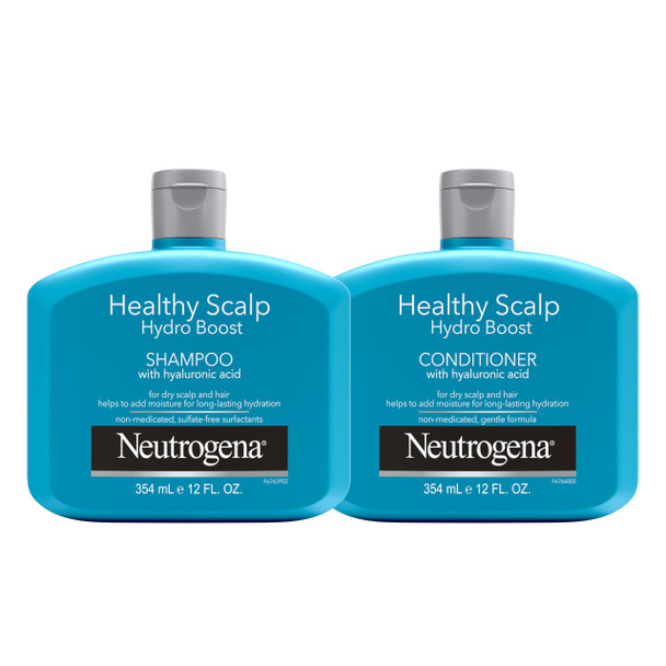 Neutrogena Healthy Scalp Hydro Boost Shampoo & Conditioner Set With Hyaluronic Acid Hydrating Shampoo & Conditioner Helps Add Moisture To Dry Scalp & Dry Hair Non-Medicated 2 X 12 Fl. Oz