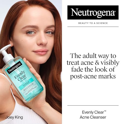 Neutrogena Evenly Clear Acne Cleanser With 2% Salicylic Acid & 2% Pha Exfoliant Gentle Foaming Face Wash Clears Clogged Pores & Blackheads While Visibly Fading Look Of Post-Acne Marks 9.1 Fl. Oz