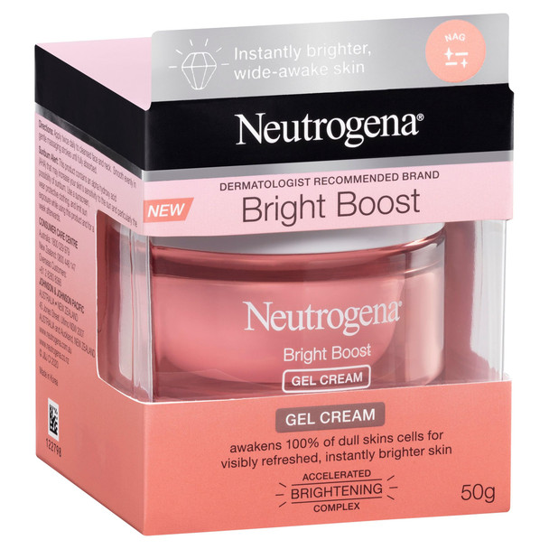 Neutrogena Bright Boost Brightening Moisturizing Face With Skin Resurfacing And Brightening Neoglucosamine For Smooth Skin Facial With Aha Pha And Mandelic Acids Gel Cream 1.7 Fl Oz