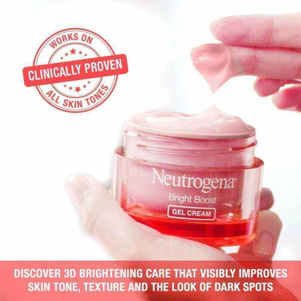 Neutrogena Bright Boost Brightening Moisturizing Face With Skin Resurfacing And Brightening Neoglucosamine For Smooth Skin Facial With Aha Pha And Mandelic Acids Gel Cream 1.7 Fl Oz