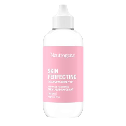 Neutrogena Skin Perfecting Daily Liquid Facial Exfoliant With 7% Aha/Pha Blend + Ha To Smooth Exfoliate & Replenish Dry Skin Leave-On Face Exfoliator Oil- & Fragrance- 4 Fl. Oz