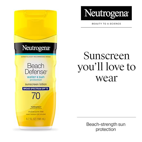 Neutrogena Sunscreen Lotion Beach Defense Spf 70 Face And Body Sunscreen Hawaii Reef Act 104 Compliant Octinoxate & Oxybenzone Oil Fast Absorbing Sun Care 6.7 Fl Oz Twin Pack