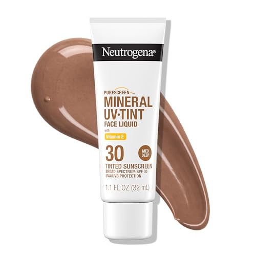 Neutrogena Purescreen+ Tinted Sunscreen For Face With Spf 30 Broad Spectrum Mineral Sunscreen With Zinc Oxide And Vitamin E Water Resistant Fragrance Medium Deep 1.1 Fl Oz