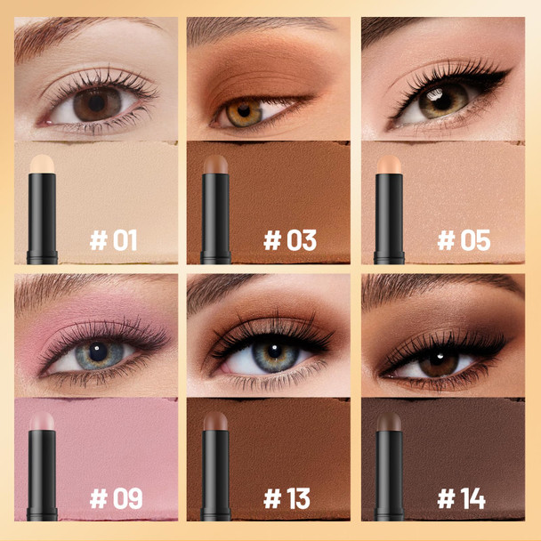 Noerrors 6Pcs Dual Ended Neutral Matte Cream Eyeshadow Stick For Older Women Nude Beige Taupe Brown Mauve Waterproof Pigmented Eye Crayon Eyeshadow Natural Eye Brightener Stick Pencil Makeup