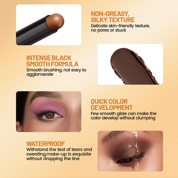 Noerrors 6Pcs Dual Ended Neutral Matte Cream Eyeshadow Stick For Older Women Nude Beige Taupe Brown Mauve Waterproof Pigmented Eye Crayon Eyeshadow Natural Eye Brightener Stick Pencil Makeup