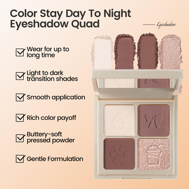 Noerrors Plum Light Burgundy Eyeshadow Quad Palette Nude Beige Brown Taupe Mauve Natural Velvet Matte Eyeshadow For Women Silky Fine Powder Lightweight Blendable Neutral Shimmer Eye Makeup Palette