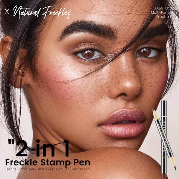Noerrors Dual Ended Freckle Stamp Makeup Pen 2 In 1 Quick Dry Waterproof Faux Freckles Stain Pencil Natural Lifelike Waterproof Soft Dot Magic Light&Dark Brown Freckle Marker Pen Sunkissed Makeup