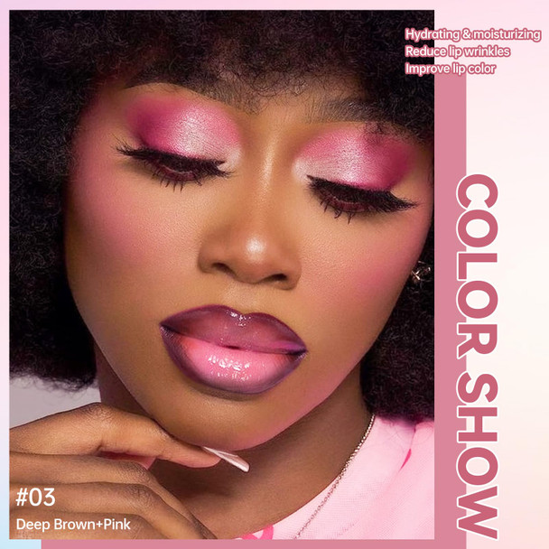 Noerrors 3Pcs Lip Combo Sets For Black Women Lip Liner And Gloss Kit 2 In 1 Dual-End Nude Brown Lips Liner Combo Pink Ombre Moisturizing Plumping Gradual Lips Makeup Set A