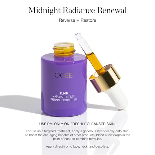 Ogee Natural Retinol Retinal 1% Elixir - Organic Anti-Aging Face Serum For Smooth Firm Skin