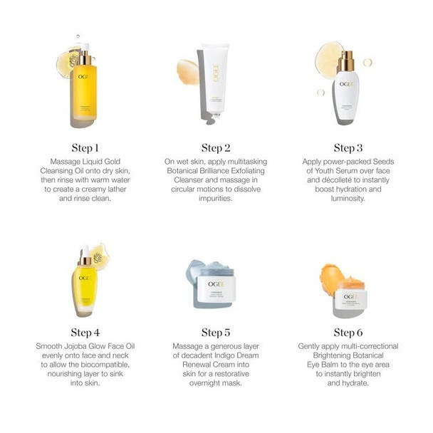 Ogee Discovery Set - Skincare Set - Best-Sellers In Travel-Friendly Sizes - Includes Hyaluronic Acid Serum Brightening Eye Balm & More