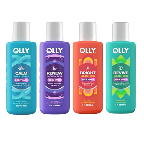 Olly Body Wash Mixed Pack 4 Count To Restore Skin Barrier & Hydrate Skin 3 Oz