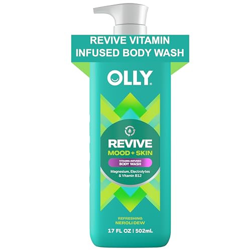 Olly Revive Body Wash With Magnesium Electrolytes & Vitamin B12 Nourishing Cleanser For Skin Barrier Repair Deep Hydration Refreshing Nerolidew Scent 17 Oz