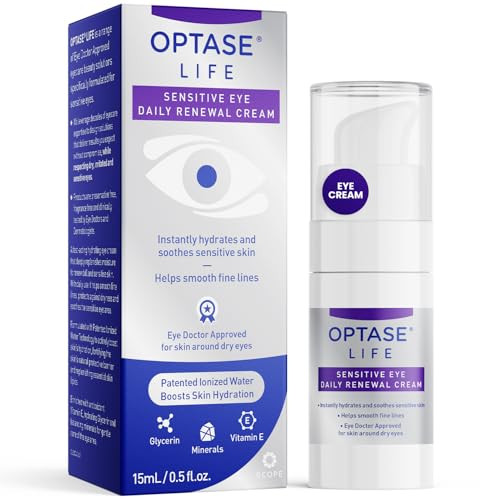 Optase Life Sensitive Eye Daily Renewal Cream - Hydrating Eye Cream For Skin Use Around Dry And Sensitive Eyes - Smooths Fine Lines Preservative- Eye Doctor And Dermatologist Approved 15 Ml