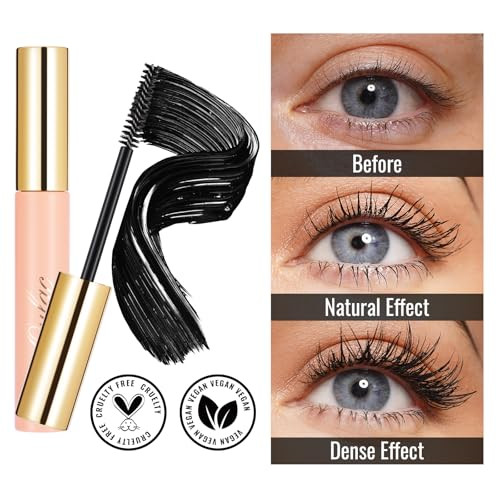 Oulac Waterproof Mascara Black Makeup Mascara Volume And Length Suitable For Sensitive Eyes Smooth Formula Smudge-Proof No Clumping Vegan & Clean Beauty 8.5G