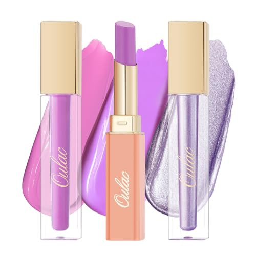 Oulac Pinky Purple Lipstick Set With Matte Metallic Shine Finish