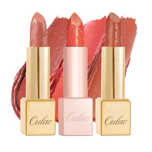 Oulac Lipstick Set For Women - 3 Types Lip Makeup Finish High Impact Lipcolor With Moisturizing Formula Vegan & Clean Beauty 05+Gm07+Pg04