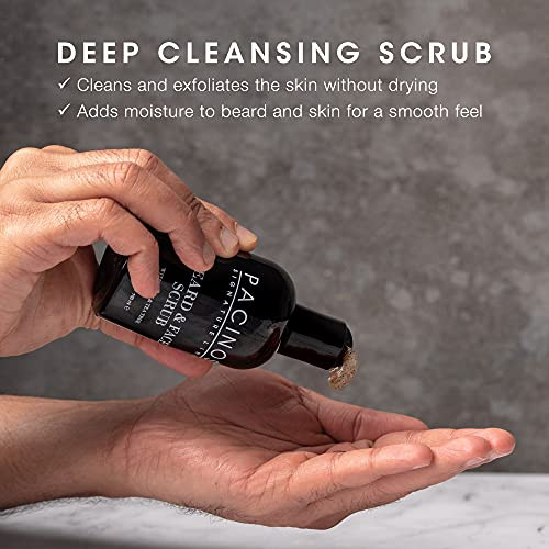 Pacinos Shave System Beard And Face Scrub Men's Skin Care Best Organic Natural Shampoo Aloe Vera And Tea Tree Extract Removes Impurities 4 Oz