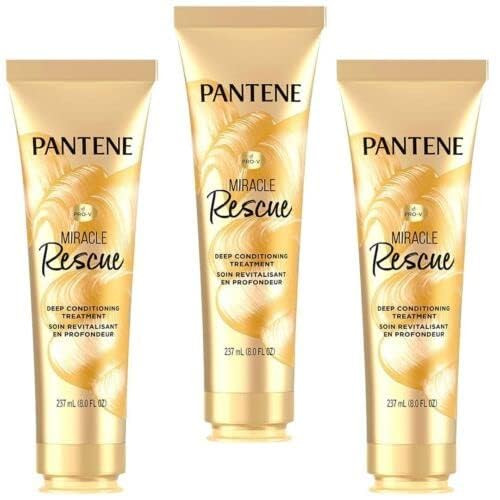Pantene Deep Conditioning Hair Mask Miracle Rescue Pro-V 8 Fl Oz (Pack Of 3)- Total 24.0 Fl Oz