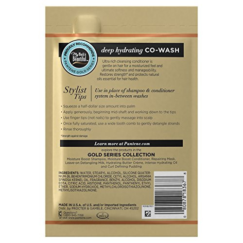Pantene Pro-V Gold Series Deep Hydrating Co-Wash 1.7 Oz For African American Ethnic And Curly Hair Care
