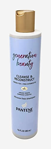 Pantene Pro-V Generation Beauty Cleanse & Reconstruct Silicone Shampoo With Green Tea For Greasy Roots And Damaged Lengths 9.6 Oz