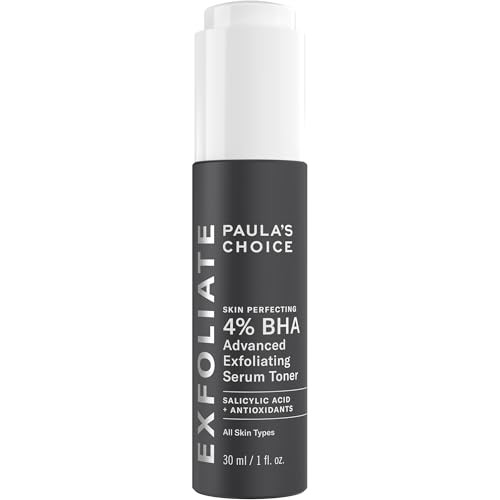 Paula's Choice Skin Perfecting 4% Bha Advanced Exfoliating Serum Toner Facial Smoother With Salicylic Acid & Antioxidants Anti-Aging Serum For Skin Texture Clogged & Enlarged Pores Fragrance-