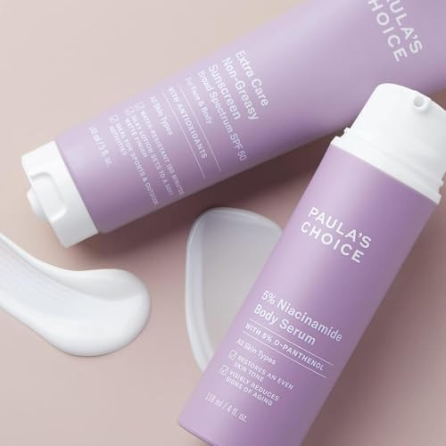 Paula's Choice 5% Niacinamide Body Serum Treatment + Extra Care Non Greasy Oil- Water-Resistant Body Sunscreen Spf 50 All Skin Types Including Acne-Prone Fragrance- Set Of 2