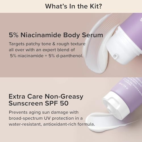 Paula's Choice 5% Niacinamide Body Serum Treatment + Extra Care Non Greasy Oil- Water-Resistant Body Sunscreen Spf 50 All Skin Types Including Acne-Prone Fragrance- Set Of 2