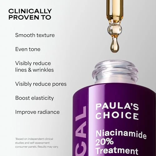 Paula's Choice Clinical 20% Niacinamide Vitamin B3 Concentrated Face Serum Anti-Aging Serum For Face Treatment For Discoloration & Minimizing Large Pores Fragrance- 0.67Oz