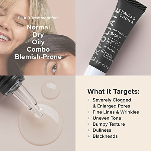 Paula's Choice Skin Perfecting Bha 9 Spot Treatment 9% Salicylic Acid Exfoliant For Large Pores Wrinkles & Fine Lines Suitable For Blackhead-Prone Skin Fragrance- 0.3 Fl Oz