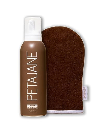 Peta Jane Bronzing Mitt And Medium Tanning Mousse - Made In The Usa - Sunless Tanner For A Natural Glow