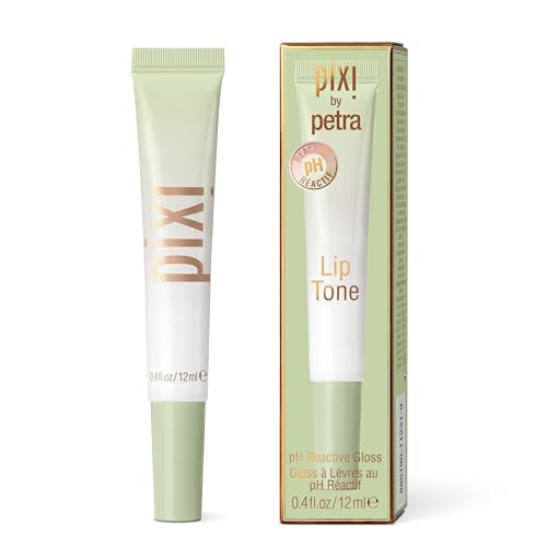 Pixi Beauty Liptone Ph Reactive Lip Gloss In Snowpearl Color Changing Tinted Lip Balm With Rosehip Oil & Shea Butter Non-Sticky Mirror-Shine Finish 0.4 Fl Oz