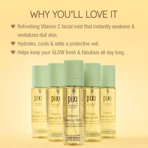 Pixi Vitamin-C Wakeup Mist Helps Cool Refresh And Wake Up Skin Adds Hydration Boosting Treatment Toner 2.7 Fl Oz / 80Ml
