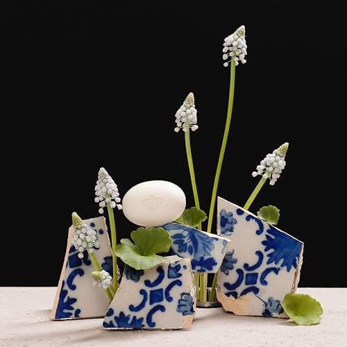 Portus Cale Gold & Blue Collection Fragranced Soaps Set (3 X 150G) Luxury Floral Aroma Pink-Pepper And Jasmine Paper Wrap