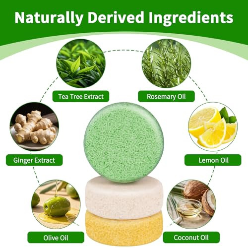 Pubpok Ginger & Tea Tree Bar Shampoo And Conditioner For Anti Hair Loss Promote Hair Growth Clarifying Grease Coconut Oil Conditioner Solid Bar For Deep Moisturizing & Ph Balanced