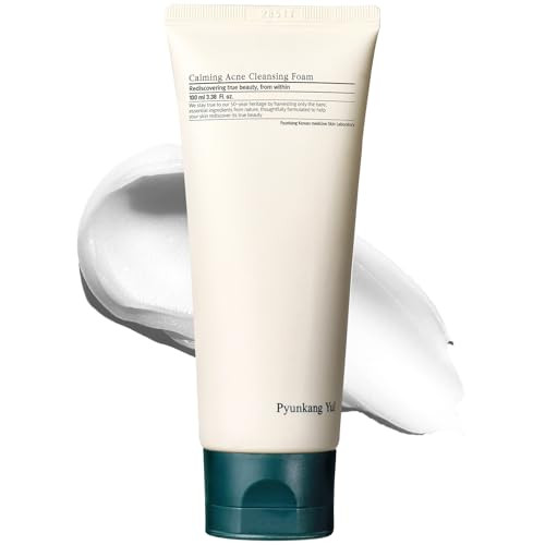 Pyunkang Yul Pky Calming Cleansing Foam Low Ph Formula Facial Wash/Cleanser With Witch Hazel Aha For Oil Control- Cica Tea Tree Extract - Rapid Moisture Replenishment 3.38 Fl.Oz