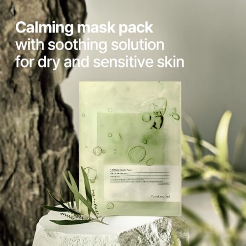 Pyunkang Yul Pky Ceramide Calming Mask Pack 10 Pcs - Korean Face Mask Skin Care Products Beauty Face Mask Containing Panthenol Hyaluronic Acid Tea Tree Shea Butter Squalene And Cica