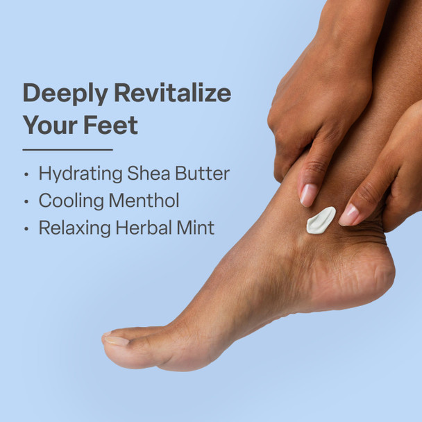 Qrxlabs Shea Foot Cream 4 Oz - Hydrating & Cooling Formula With 15% Shea Butter Spearmint Vitamin E Glycolic Acid - Non-Greasy Quick-Absorbing Paraben- - Repair Dry Cracked Feet