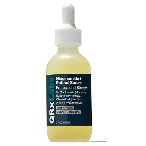 Qrxlabs 5% Niacinamide Serum With 1% Retinol & Alpha Arbutin Brightening Face Serum To Help Improve The Appearance Of Pores Texture & Uneven Skin Tone 2 Fl Oz