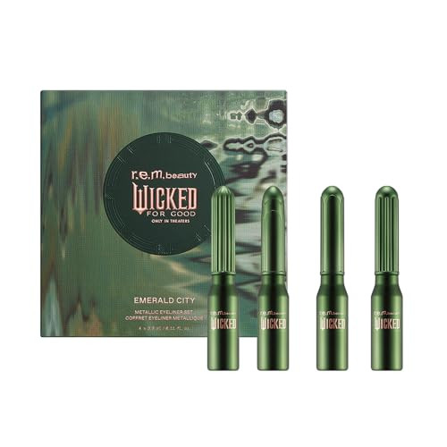 R.E.M. Beauty By Ariana Grande Wicked: For Good Emerald City Metallic Eyeliner Set Long-Wearing Smudge-Resistant Formula 4 Shades