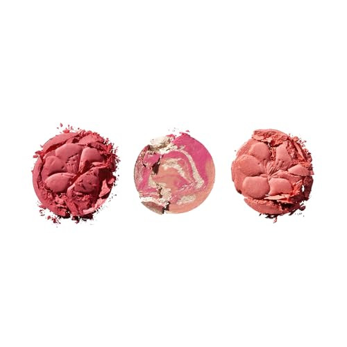 R.E.M. Beauty Wicked: For Good Cherry Blossom Blush Palette & Brush Set Warm Coral 3-Shade Creamy Blendable Blush + Soft Plush Brush Buildable Blendable Smooth Finish Makeup Kit