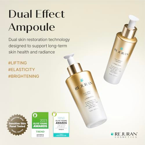 Rejuran Anti-Aging Skincare Bundle Turnover Active Cream Enhanced (1.69 Fl Oz) + Dual Effect Ampoule (1.01 Fl Oz) Salmon Dna C-Pdrn Face Serum & Moisturizer For Elasticity Firming Skincare