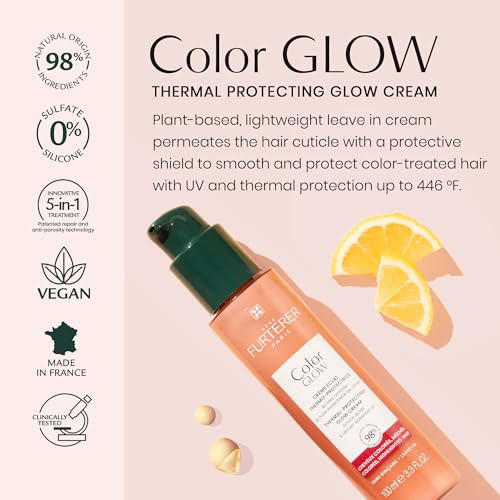 Ren Furterer Color Glow Thermal-Protecting Glow Cream - Amino Acids & Lemon Essential Oil 3.3 Fl Oz