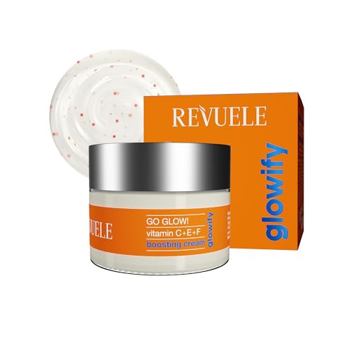 Revuele Go Glow Boosting Cream 1.69 Fl.Oz Daily Brightening Face Moisturizer With Vitamins C E & F Revitalizes Evens Skin Tone & Enhances Radiance Vegan & Cruelty-