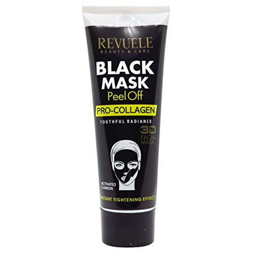 Revuele Black Activated Charcoal Mask Peel Off Pro Collagen 3D Facial Skincare